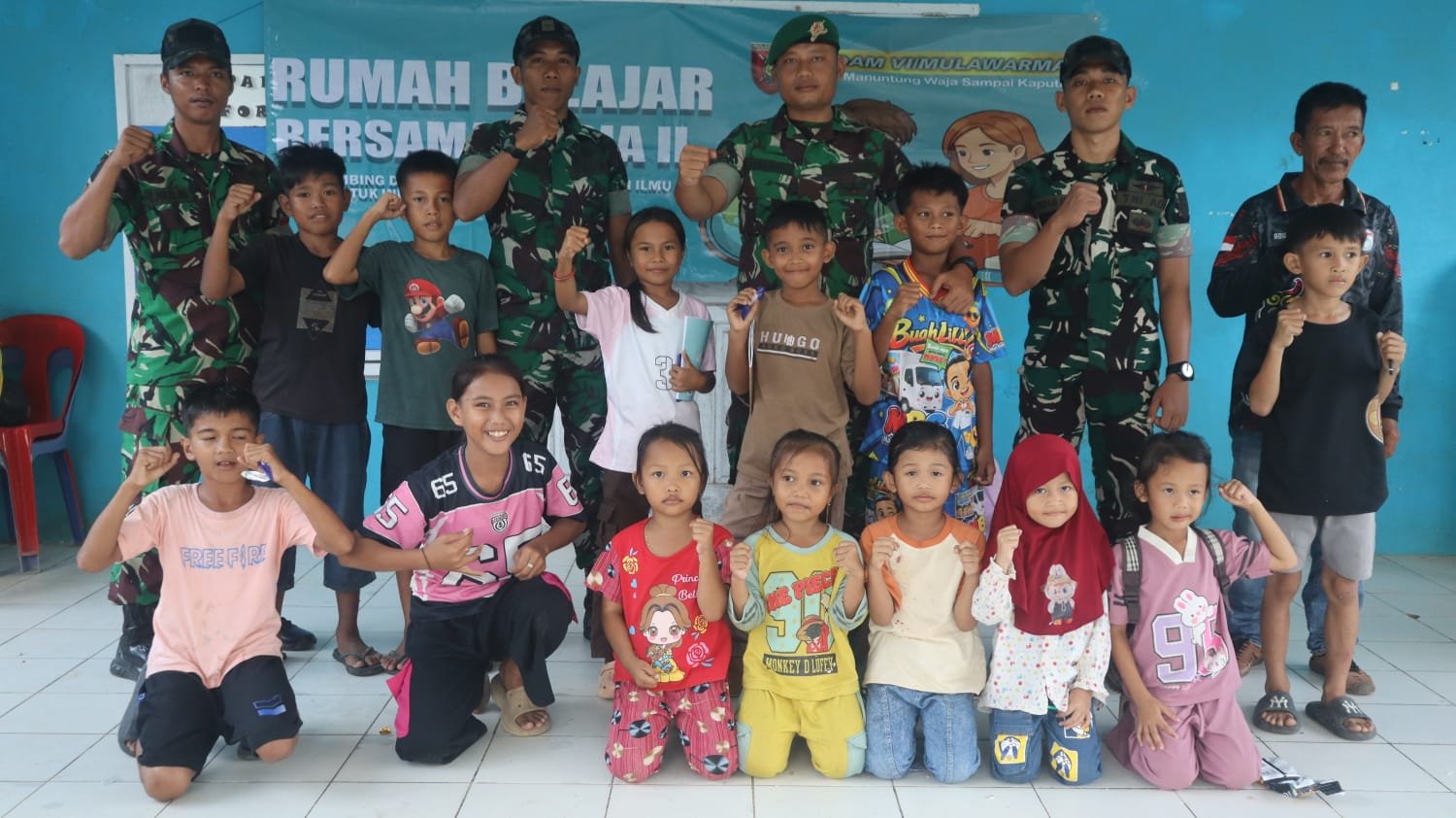 Program Belajar Bersama Ceria Satgas TMMD Kodim 0911/Nunukan, Anak-anak Diberi Semangat untuk Belajar